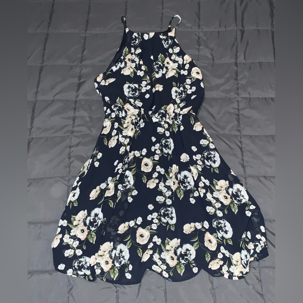 Navy Floral Dress